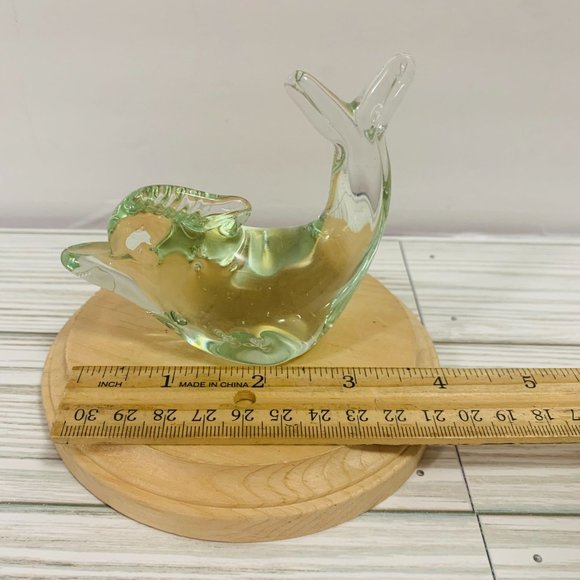 Art Glass Yellow Green Glass Dolphin Figure - Picture 4 of 6